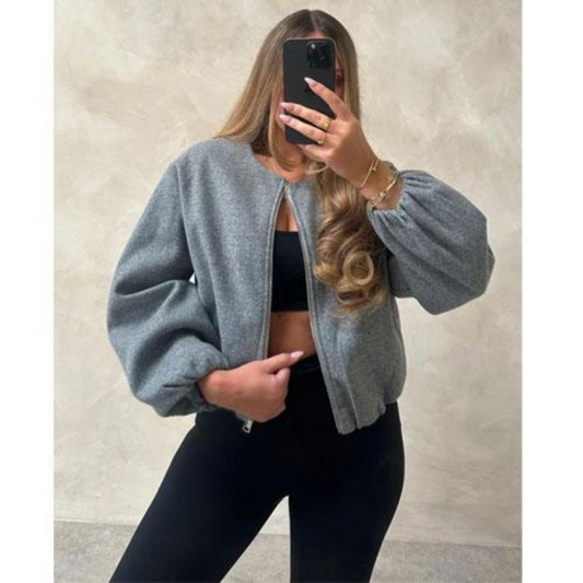 Women's Casual Zip Up Crop Jacket