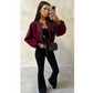 Women's Casual Zip Up Crop Jacket