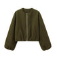 Women's Casual Zip Up Crop Jacket