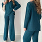 V-Neck Casual Slit Knitted Two-Piece Set - Effortless Elegance for Every Occasion