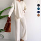 V-Neck Casual Slit Knitted Two-Piece Set - Effortless Elegance for Every Occasion