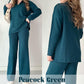 V-Neck Casual Slit Knitted Two-Piece Set - Effortless Elegance for Every Occasion