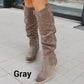 High Shaft Low Heel Side Zipper Women's Boots