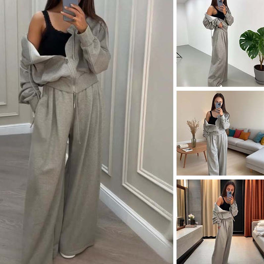 Women’s Casual Zip Up 2-Piece Set