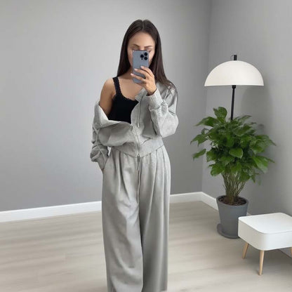 Women’s Casual Zip Up 2-Piece Set