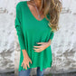 💖LAST DAY SPECIAL PRICE: ￡15.99!!💖Cozy Knit Long Sleeve Tunic Top with Side Slits