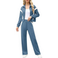 Stylish Jacket & Wide Leg Pants 2-Piece Set
