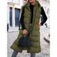Stylish Puff Hooded Sleeveless Long Vest