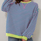 Women's Oversized Striped Long Sleeve Top