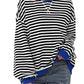 Women's Oversized Striped Long Sleeve Top