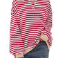 Women's Oversized Striped Long Sleeve Top