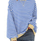 Women's Oversized Striped Long Sleeve Top
