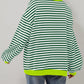 Women's Oversized Striped Long Sleeve Top