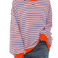 Women's Oversized Striped Long Sleeve Top
