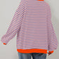 Women's Oversized Striped Long Sleeve Top