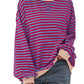 Women's Oversized Striped Long Sleeve Top