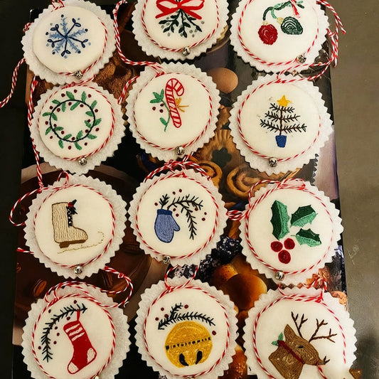 Hand Embroidery Christmas Ornaments Kit