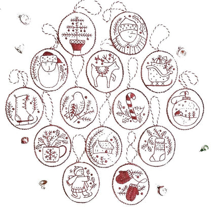 Hand Embroidery Christmas Ornaments Kit