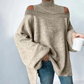 Women’s Fashion High Neck Off-Shoulder Knit Sweater
