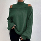Women’s Fashion High Neck Off-Shoulder Knit Sweater