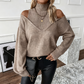 Off-Shoulder Turtleneck Sweater