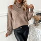 Off-Shoulder Turtleneck Sweater