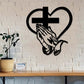💖Elegant Christian wall decoration with heart and cross