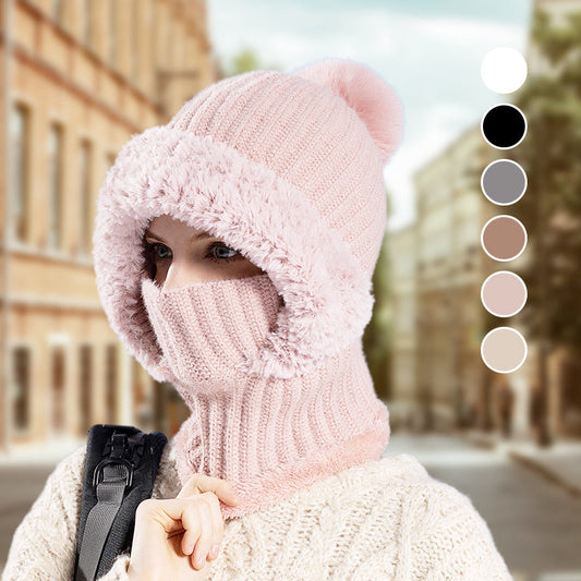 🎅🏻Christmas Sale 49% Off🎄Women's Winter One-Piece Knitted Beanie Scarf Mask 3-in-1 Balaclava