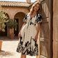 👗 50% OFF NOW! 🌿 Soft Botanical Print V-Neck Midi Dress – Elegant, Lightweight & Versatile for Any Occasion 🌸