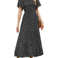 🌷Early Summer Sale 70% Off🌸2026 Summer Casual Floral Print Short Flutter Sleeve Crew Neck Smocked High Waist Flowy Maxi Dress