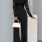 Elegant Vintage-Inspired One-Piece Lace Patchwork Solid Color Tie Waist Jumpsuits