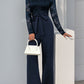 Elegant Vintage-Inspired One-Piece Lace Patchwork Solid Color Tie Waist Jumpsuits